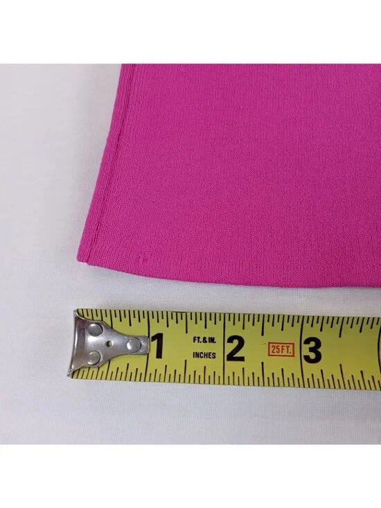 Michael Kors Women's Magenta Mock Neck Knit Sheath Dress Hot Pink LARGE Stretch - Picture 10 of 16